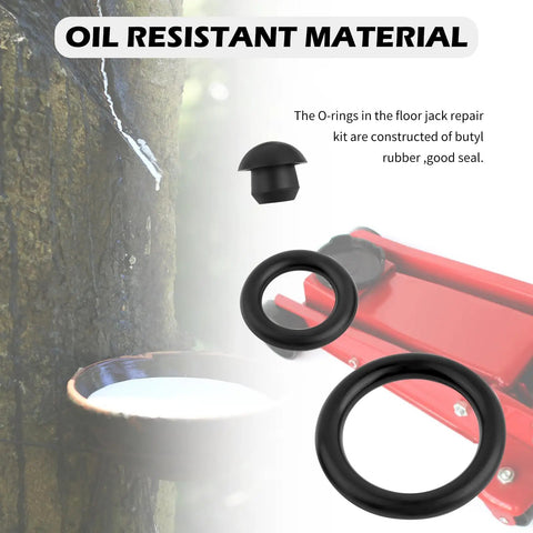 16 Piece Floor Jack Sealing Kit With O Rings And Oil Filler Plug, oil-resistant O-ring and plug on 3 Ton Hydraulic Jack