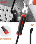 Beefy 8 Inch Pry Bar With Ergonomic Non Slip Handle And Striking Cap, Carbon Steel Build With Rust Resistant Coating