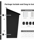 Heavy Duty Wall Mount Mailbox With Beefy Capacity Galvanized Steel Outdoor Post Box Rust Proof Black installation kit