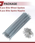 Pro Grade Bombproof Bicycle Wheel Spokes 48 Pack 10G Thread 215mm Carbon Steel Galvanized Heavy Duty Silver parts with nipples