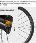 Cross-section view of BWSHLF tubeless Presta valve stem on rim, 40mm length.
Installed blue BWSHLF tubeless Presta valve stem on rim, 40mm length.