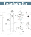 Freestanding Tub Faucet Chrome Floor Mount Tub Filler With Single Lever Brass Mixer Tap And Tub Spout No Handheld Spray Built To Last Durable Solid Brass Construction Modern Bath Upgrade Kit customization size diagram