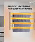Glow 4 Bar Electric Towel Warmer Rhino Alloy Stainless Steel Polished Chrome Wall Mounted heating towels