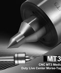 MT3 Live Center for Lathe Tailstock With 60 Degree Precision, Triple Bearing Support, High Accuracy CNC Tool close-up view