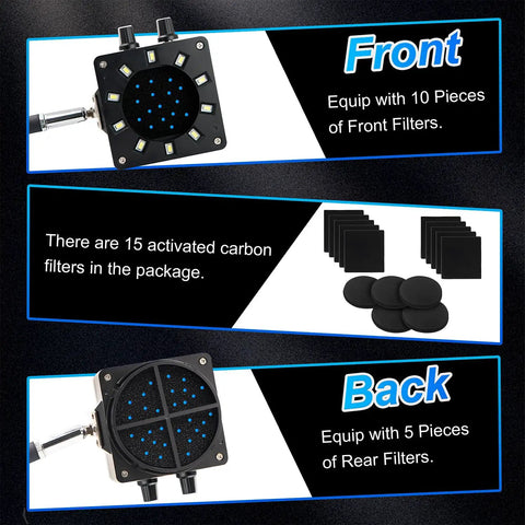 Pro Grade Solder Fume Extractor With Adjustable Speed Fan and dimmable LED light silicone gooseneck smoke absorber showing filters