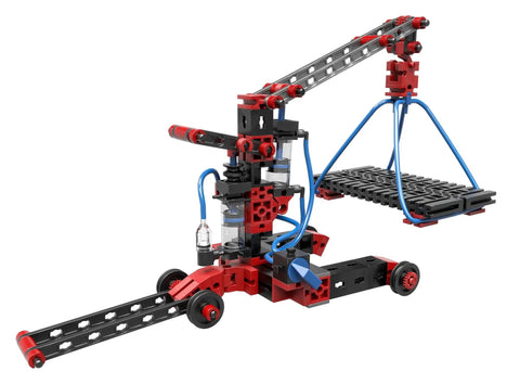 Pneumatic Power Building Kit For DIYers With 200 Piece Set Includes Cylinders Pump Hand Valves And Air Tank Build 5 Pneumatic Models No Batteries Needed Learn Air Compression And Control, crane model