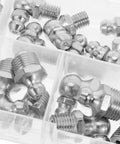 Get Your Machine Running Smooth With This Nifty Heavy Duty Hydraulic Grease Fittings Kit Featuring 30 Durable Stainless Steel Zerk Couplers Perfect For Routine Auto And Industrial Maintenance Tasks Without Breaking The Bank. 30 stainless steel zerk fittings in plastic organizer box