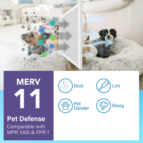 14x25x1 Air Filter MERV 11 6-Pack For AC And Furnace, Electrostatic Pleated Design Captures Dust Smog And Pet Dander, Easy Install
