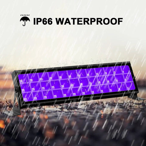 Ultra Bright Dope 100W LED Blacklight Bar Two Pack IP66 Waterproof Flood Lights With Plug For Blacklight Parties Stage Lighting