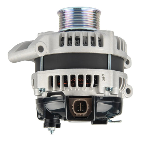 Front view of High Output Alternator for Honda and Acura, fits Accord 2003-2007, Civic 2006-2010, CR-V 2007-2009, Element 2003-2009, TSX 2004-2008