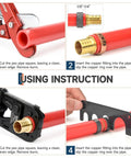 Copper Ring Crimping Tool Kit For F1807 Standards With Interchangeable Jaws showing PEX pipe and fitting insert instructions