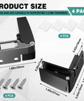 Bulk Pack 8 Frameless Glass Door Hinges With Screws Black No Drill 90 Degree Replacement Hinges dimensions and components
