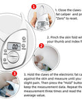 Digital Body Fat Caliper With LCD Screen And Tape Measure For Accurate Body Fat Percentage Easy Home Fitness Tracker For Progress And Health Monitoring, white plastic
