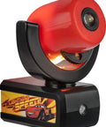 Cars Night Light Projector For Kids With Dusk To Dawn Sensor featuring Lightning McQueen image on black base with red projector