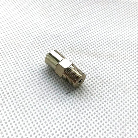 Locking Head Luer Lock Adapter With Screw End For G1/8 And G1/4 Threads, copper nipple shown on textured surface