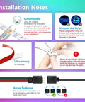 Installation notes for 65 Foot Color Changing LED Light Strip with Remote and App Control for Bedroom Party Setup