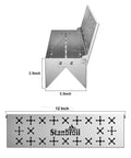 Stainless Steel Smoker Box For Gas Grilling With Double V-Shape Design And Hinged Lid, dimensions shown in inches