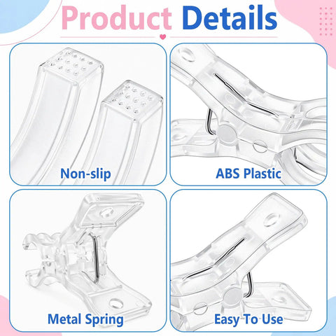 Super Cool Balloon Arch Clips Kit With Transparent Strip And Ring Clips For Epic Party Garland Decor That Looks Clean And Saves You Big Bucks On Fiestas, transparent ABS plastic, non-slip spring clip set