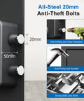 Close-up of all-steel 20mm anti-theft bolts on a 2.3 Cu Ft Fireproof Home Safe With Digital Keypad Electronic Lock Removable Shelf And Adjustable Rails Ideal For Storing Money Cash Documents Jewelry And Valuables In Office Or Home Security