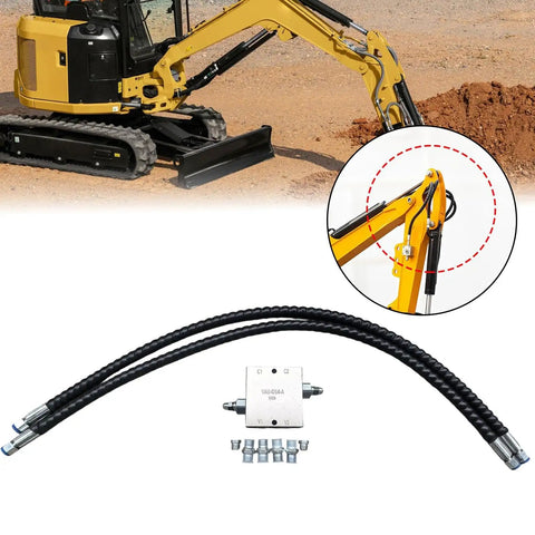 Hydraulic Pump Spare Kit With Cushion Valve For Mini Excavator, Fully Assembled And Ready To Install with hose and valve parts.