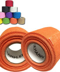 Pro Level Drumstick Grip Tape Two Pack In Vivid Orange, comfy cotton gauze wrap for drummers, 1.5 inch wide rolls.