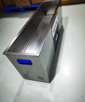 Knockout Grime Buster Heavy Duty 30L Digital Ultrasonic Cleaner With Heater And Timer, stainless steel design.