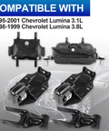 Heavy Duty Engine Motor Mount Set Fits Chevy Monte Carlo 1995 To 2005 Lumina 1995 To 2001 includes parts for V6 engine.