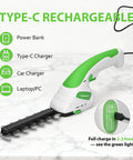 Go To 2 In 1 Grass Shear And Hedge Trimmer For Small Bushes And Lawns Cordless Handheld Electric Tool With 2x2000mAh Batteries Type C Charging displayed