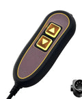2 Button 5 Pin Lift Chair Remote Hand Control Replacement ZK1200-HC USB Backlight shown with connector detail