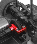 Ultra Lightweight Aluminum Gear Cover For One Tenth Scale RC Car TT02 Open Gearbox Shield Upgrade Red installed on RC model