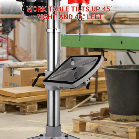 Beast 13 Inch Benchtop Drill Press With 7.5 Amp 120V Motor, Variable Speed 288-3084 RPM, Cast Iron Frame, 0-45 Degree Tilting Table