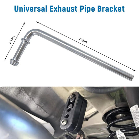 Heavy Duty Double Ribbed 90 Degree Bend Exhaust Hanger Rod Kit For Weld In Place Universal Muffler Bracket Support Rods Fit Wide Range Of Car Pipes And Rides, 7.2in steel rod