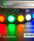 Blue 22mm LED Indicator Light 110 220VAC Waterproof IP67 Raised Head Pilot Lamp With Wire No Fuss Install For Household Appliances DIY 20mA Aluminum Alloy Black Anodized Shell 2 Pack, 22mm panel lights