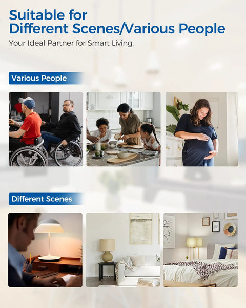 People using Plug And Play Remote Outlet Switch With Wireless On Off Control for lamps and fans in various home scenarios.