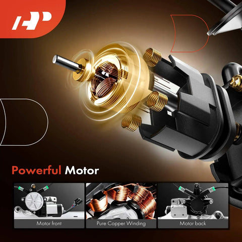 Front Passenger Power Window Regulator With Motor Replacement showing motor details with pure copper winding for GM trucks