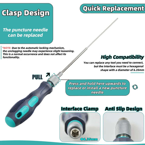 Long Reach Nozzle Poking Tool For 1.75mm 3D Printer Nozzles 200mm Extendable Needle With Anti Burn Handle features and design