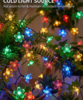 Solar Flower String Lights Outdoor Waterproof 50 LED Fairy Lights Sun Powered For Garden Fence Patio Yard Christmas Tree And Party Decor Multi Color No Fuss Setup