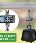 Heavy Duty Swing Hangers Rust Resistant Stainless Steel 304 Swivel Bolts Bombproof 180 Rotation Quick Mounts Wood Or Steel Beams Ultimate Backyard Staple For Porch Swings Hammocks And Punching Bag Four Pack with a hanging weight scale showing 1526 lb.