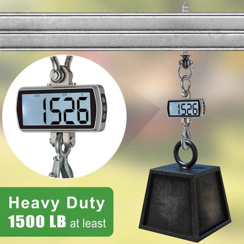 Heavy Duty Swing Hangers Rust Resistant Stainless Steel 304 Swivel Bolts Bombproof 180 Rotation Quick Mounts Wood Or Steel Beams Ultimate Backyard Staple For Porch Swings Hammocks And Punching Bag Four Pack with a hanging weight scale showing 1526 lb.