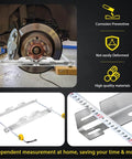 Beefy Pro Grade Heavy Duty Wheel Alignment Tool Plates Two Pieces Stainless Steel Toe Alignment Tool with measuring tapes
