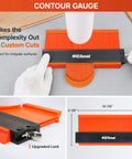 All-In-One 45-Piece Laminate Flooring Tools Kit contour gauge with orange locking pins for precise fits