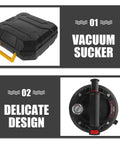 Heavy Duty Glass Lifter With Vacuum Air Pump And Pressure Gauge For Moving Ceramic Tile Sheet Metal Granite And Furniture Safely Using Strong Adsorption Cup In Plastic Rubber Material - Vacuum suckers and design details.