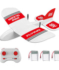 White KF606 RC Plane For Newbies With Three Batteries 2 4 GHz Remote Control Airplane EPP Foam Fixed Wing Glider with red accents