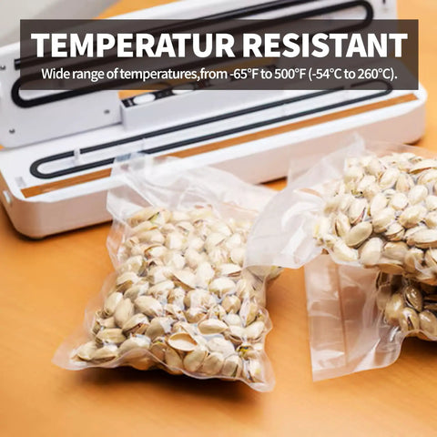 High Temp PTFE Tape For Vacuum Sealers And Hand Impulse Sealers, No Fuss Heat Resistant To 500F, sealing pistachios in bags