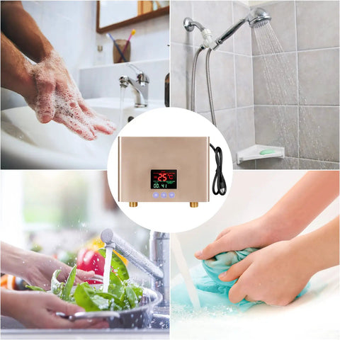 5500W Tankless Under Sink Hot Water Heater 110V Thermostatic Instant On Demand Water Heater in various home uses