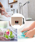 Image of Powerful 4000W Tankless Under Sink Hot Water Heater 110V Thermostatic Control, featured with remote and touch screen.