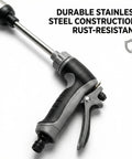 Cordless Pressure Washer Gun With 360 Degree Rotating Nozzle featuring durable stainless steel build and lightweight ergonomic grip.