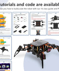 Tutorials for ESP8266 Spider Robot Building Kit With App Remote Control For Walking And Crawling STEM Fun Beginner Friendly Robotics Toy