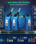 2.4GHz Wireless Guitar System With Transmitter And Receiver, Rechargeable, Four Channels, Rotatable Plug, Gig Ready