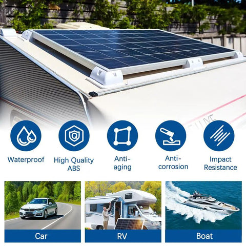 Solar Panel Mounting Bracket Kit, No Drill Corner Brackets, UV Resistant, 2 Pack, Perfect For RV, Truck, Camper, And Boat, Easy Silicone Bond Installation, Weatherproof, Durable, Flexible Mounting Solution
